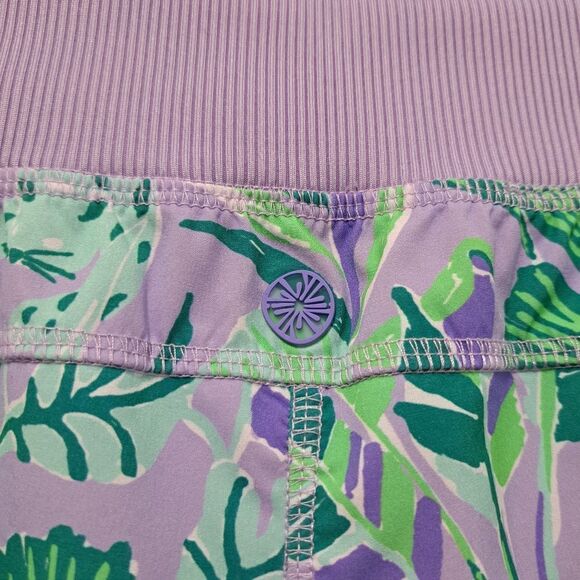 Lilly Pulitzer Tropical Print Leggings in Purple and Green - Picture 9 of 14
